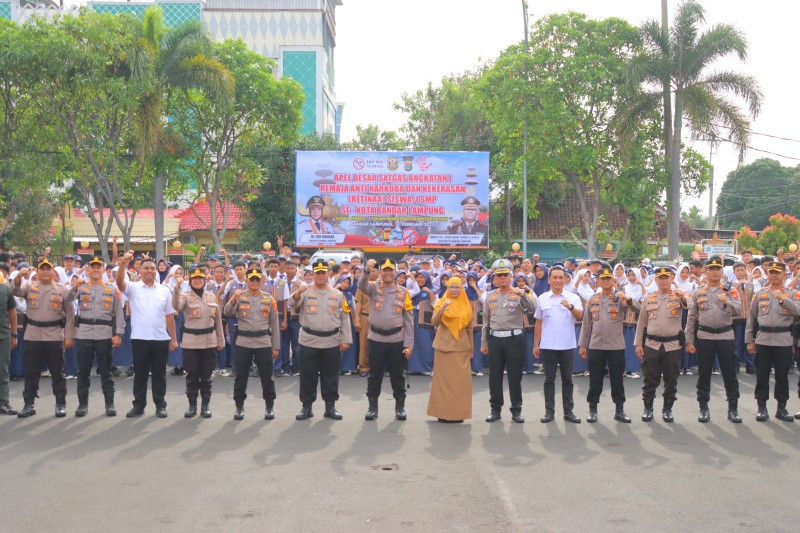 Polresta dan Pemkot Bandarlampung melepas Satgas Angkatan I Retina di lapangan polresta, setempat Selasa (11/2/2025). (Istimewa)