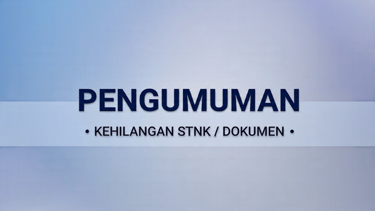 Pengumuman kehilangan STNK atas nama Budi Santoso BE 4732 CR