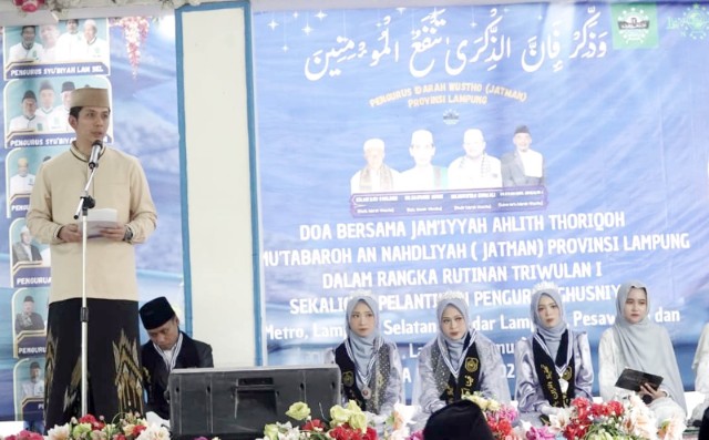 Bupati Egi memberikan kata sambutan di YPP Al Ishlah Sukadamai