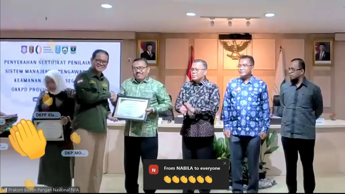 Penyerahan sertifikat OKKPD Predikat A ke Pemprov Lampung di Hari Pangan Sedunia 2026 Jakarta