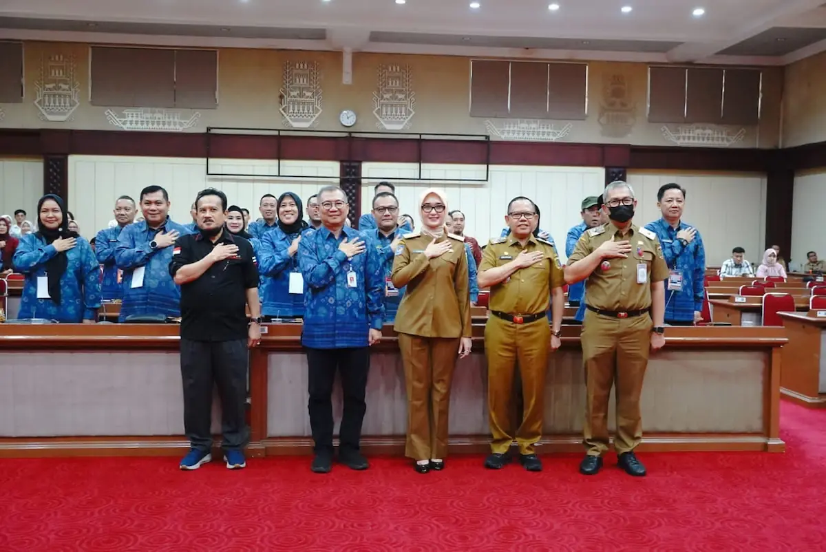 Wagub Jihan Nurlela terima peserta VKN PKN Sumsel 2026 di Gedung Pusiban