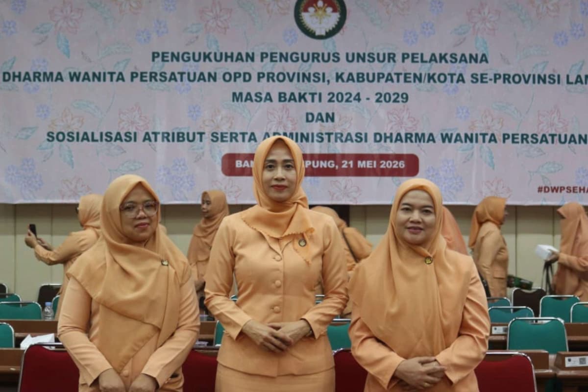 Peranita Kartika Dewi hadiri pengukuhan pengurus unsur pelaksana DWP OPD se-Lampung 2024–2029