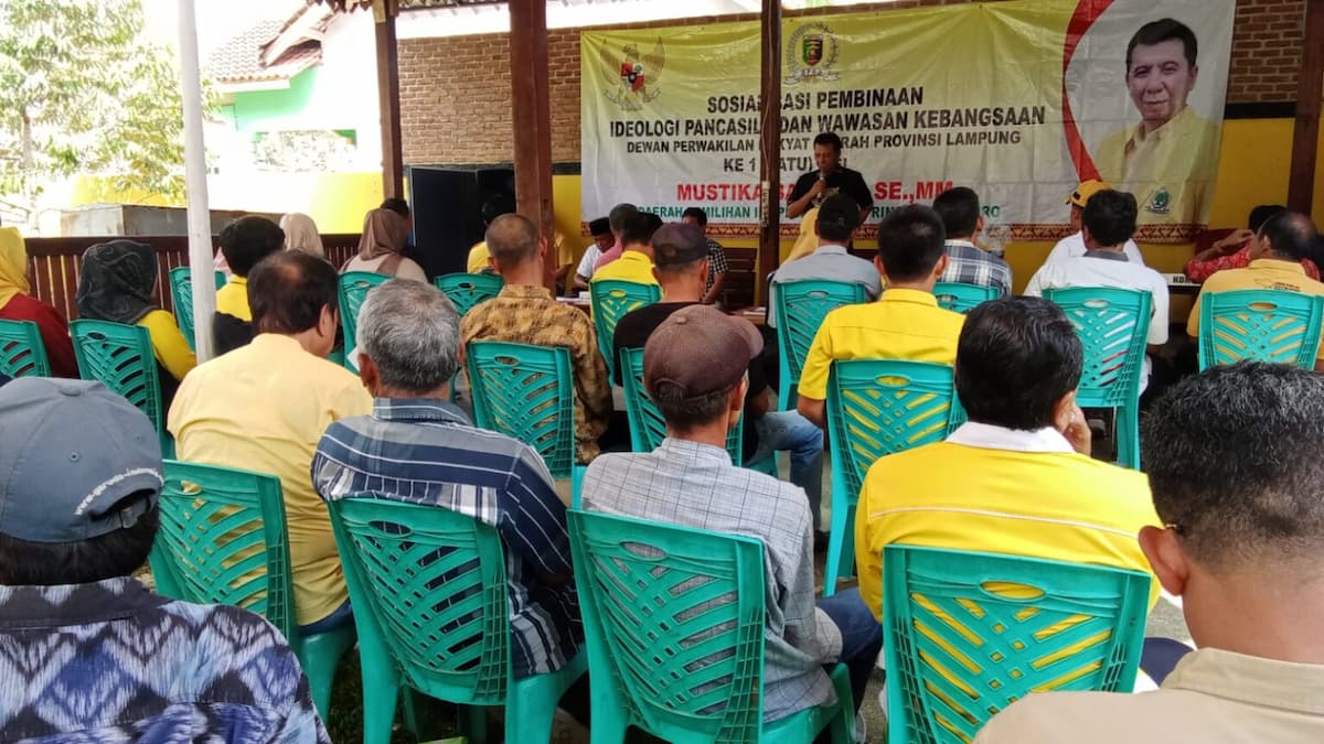 Mustika Bahrum sosialisasikan Pembinaan Ideologi Pancasila dan Wawasan Kebangsaan di Tanjung Agung