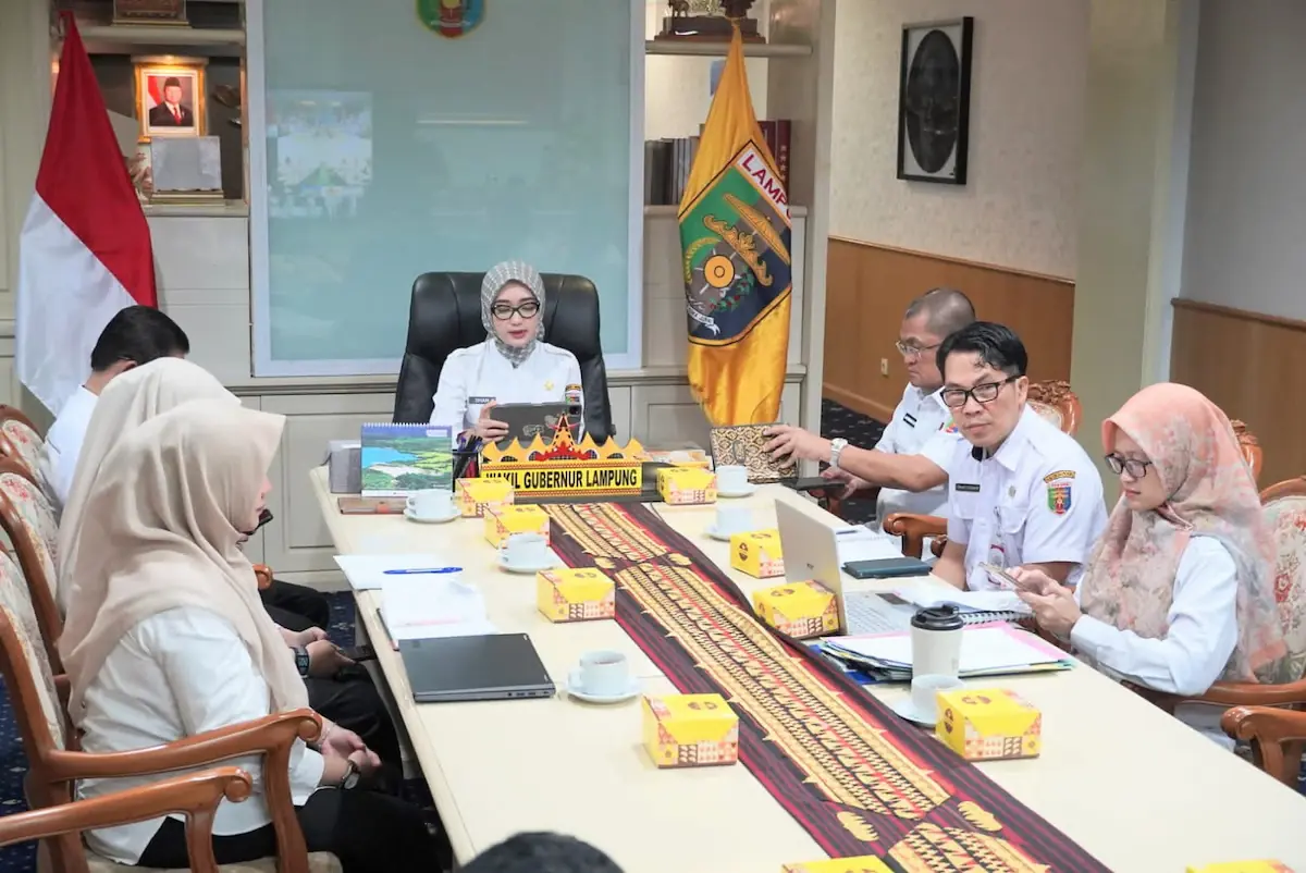 Wagub Lampung Jihan Nurlela pimpin rakor TP2TB Lamsel secara virtual dari ruang kerjanya