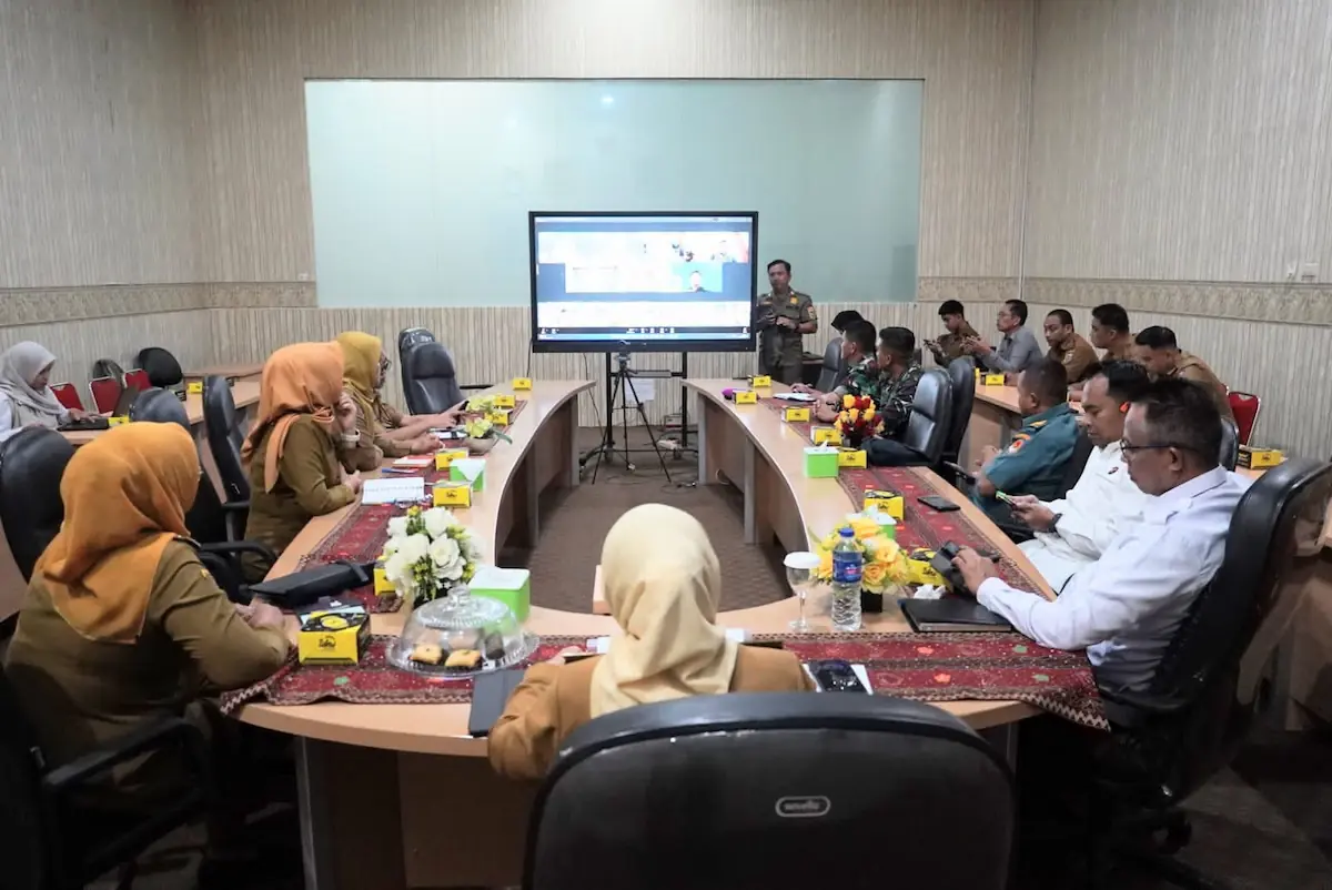 Rakor Rakor Pengendalian Inflasi Daerah 2026 secara virtual itu dari Command Center Lt. II Diskominfotik Lampung