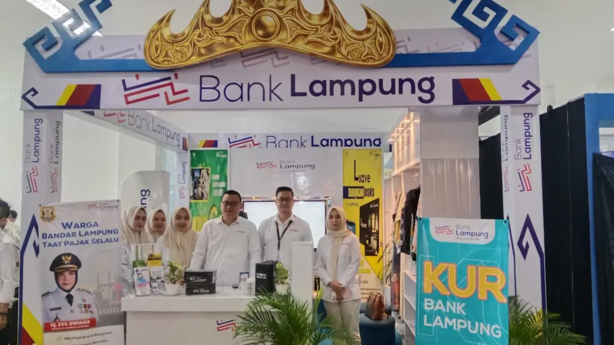 Stan Bank Lampung di Bandar Lampung Expo 2026 memberikan edukasi digital banking dan produk pembiayaan UMKM
