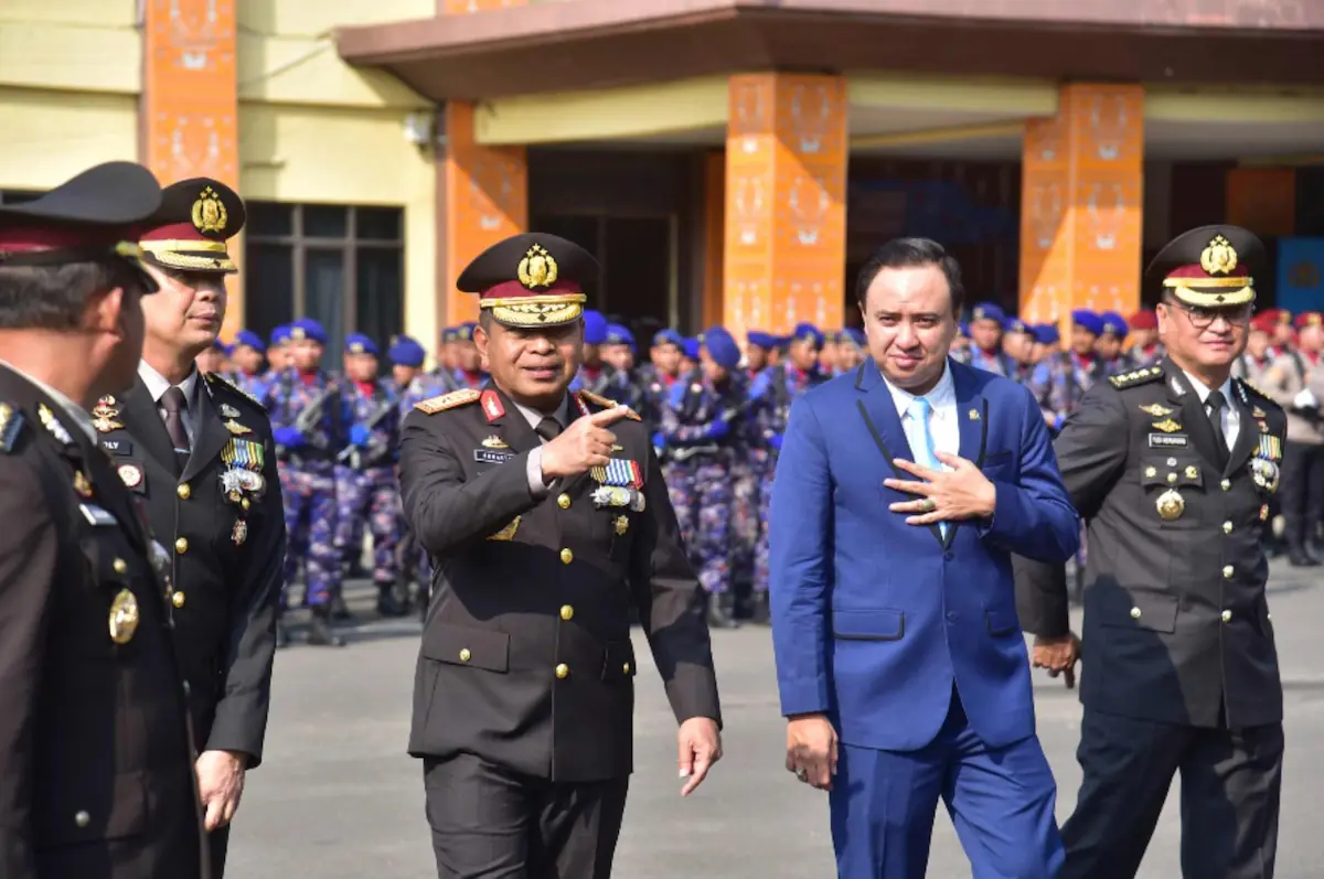Ketua Komisi I DPRD Lampung Garinca Reza Pahlevi menghadiri Upacara Hari Bhayangkara ke-80 di Lapangan Mapolda Lampung