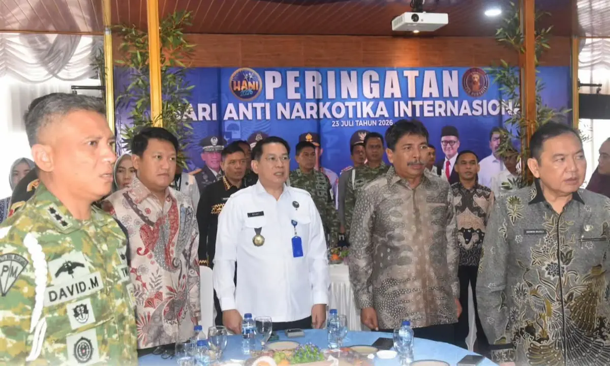 Ketua DPRD Lampung Ahmad Giri Akbar menghadiri Peringatan Hari Anti Narkotika Internasional HANI 2026 di Kantor BNNP Lampung