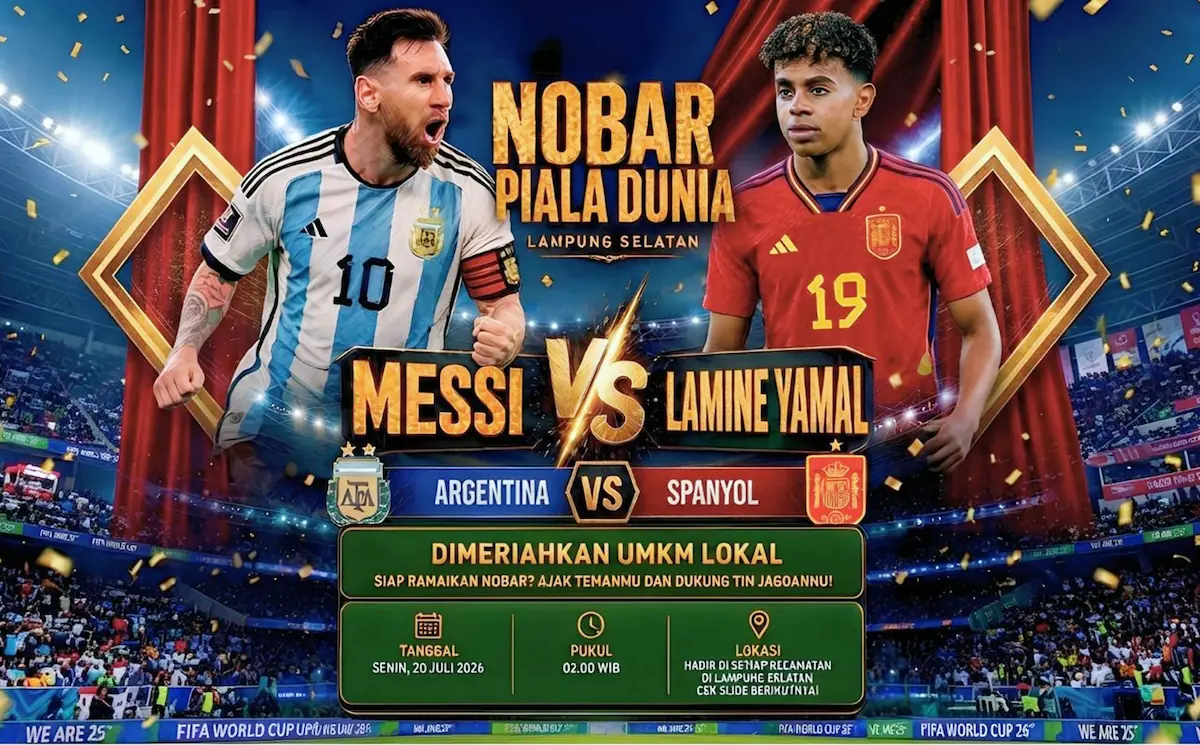 Pemkab Lamsel menggelar nobar partai final Piala Dunia 2026 secara serentak di 17 kecamatan