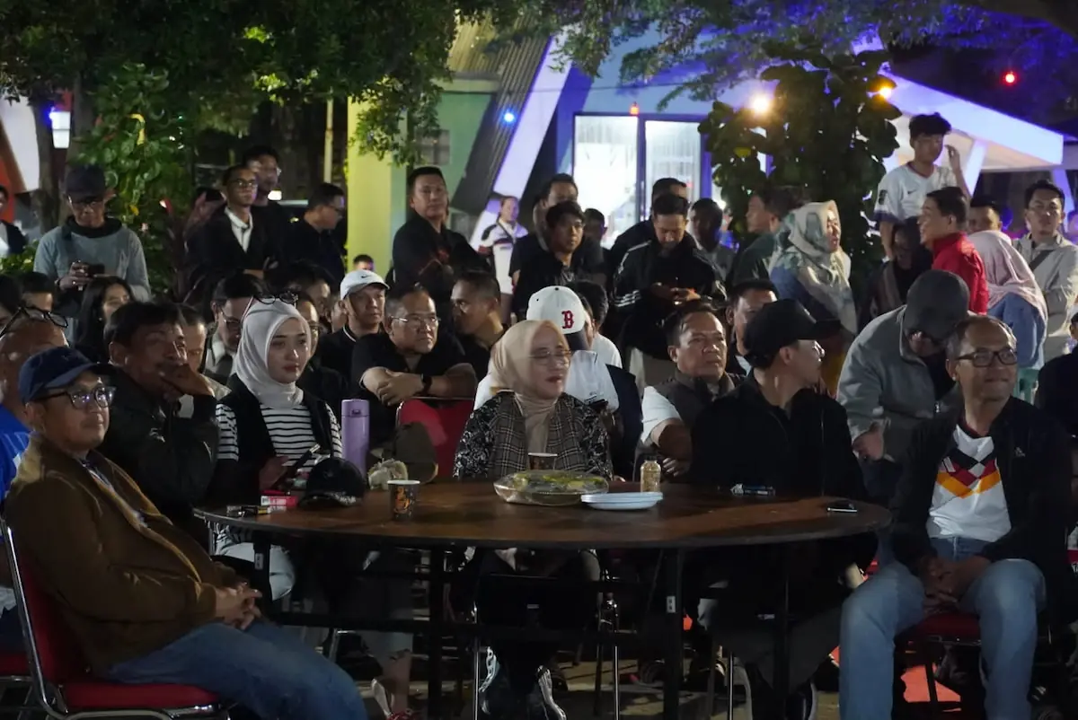 Wagub Lampung Jihan Nurlela hadiri nobar Piala Dunia FIFA 2026 bersama masyarakat di kawasan Pasar Kreatif dan Seni PKOR Way Halim