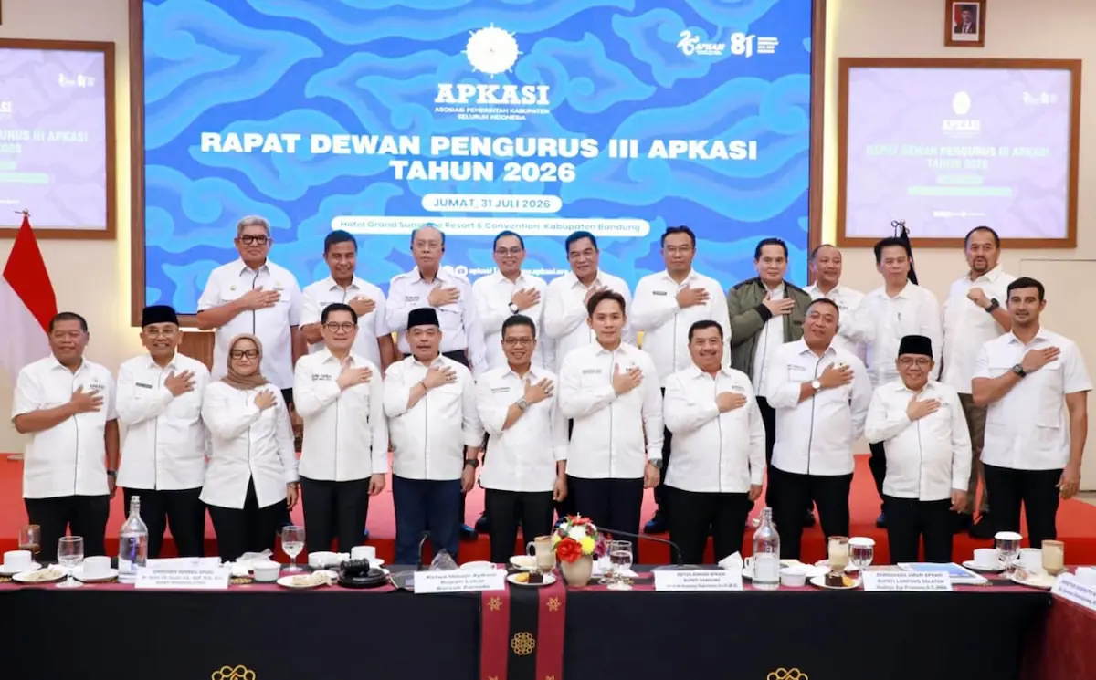 Bupati Lampung Selatan Radityo Egi Pratama menghadiri Rapat Dewan Pengurus III APKASI 2026 di Kabupaten Bandung