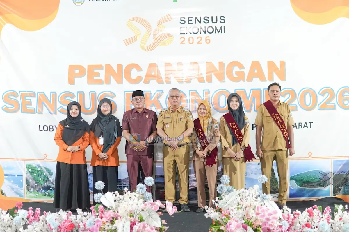 Pencanangan Sensus Ekonomi 2026 dan Desa Cinta Statistik Kabupaten Pesisir Barat oleh BPS Pesisir Barat di Lobby Teluk Stabas, Kompleks Perkantoran Pemkab Pesisir Barat