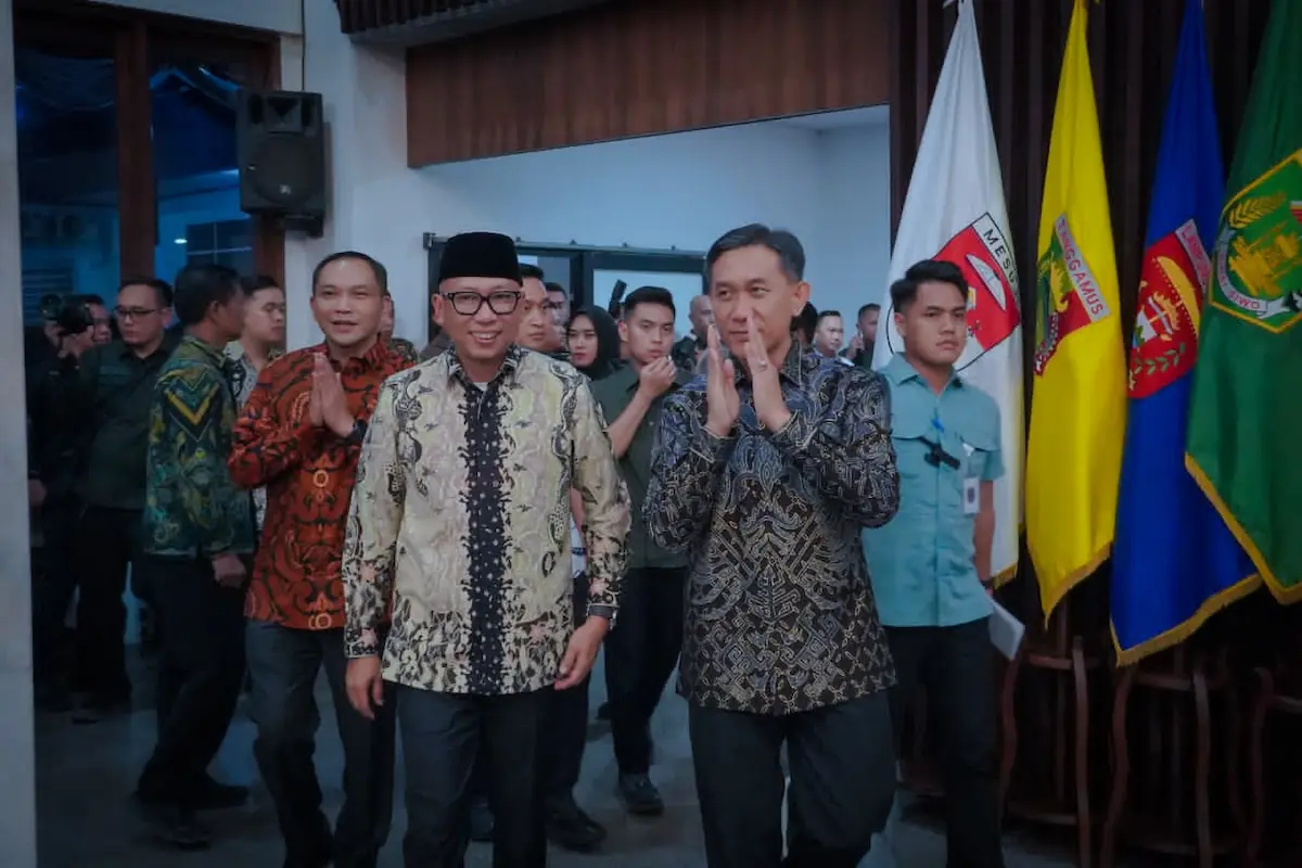Gubernur Lampung Rahmat Mirzani Djausal bersama Kajati lama Danang Suryo Wibowo dan Kajati baru Taufan Zakaria di acara pisah sambut