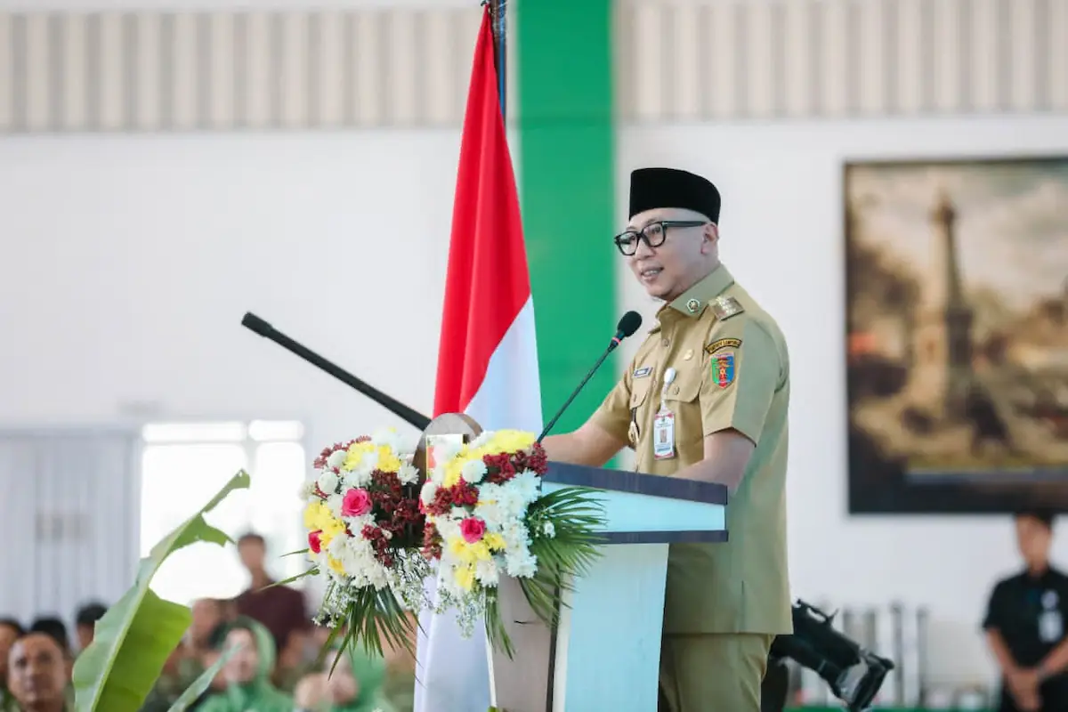 Gubernur Lampung Rahmat Mirzani Djausal menghadiri peringatan HUT ke-1 Kodam XXI/Raden Intan di Aula Sudirman, Markas Kodam XXI/Raden Intan