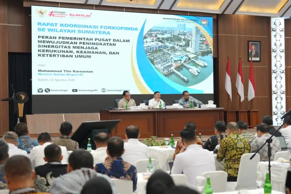 Rapat Koordinasi Forkopimda Regional Sumatra di Balairung Badan Pengusahaan Batam, Kepulauan Riau