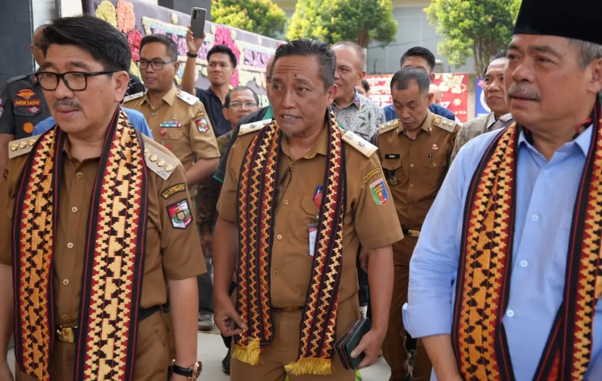 Dinas Kominfotik Lampung Ganjar Jationo menghadiri pelantikan Pengurus HMI Kotabumi 2026–2027 di Gedung Pusiban Agung Kotabumi, Lampung Utara