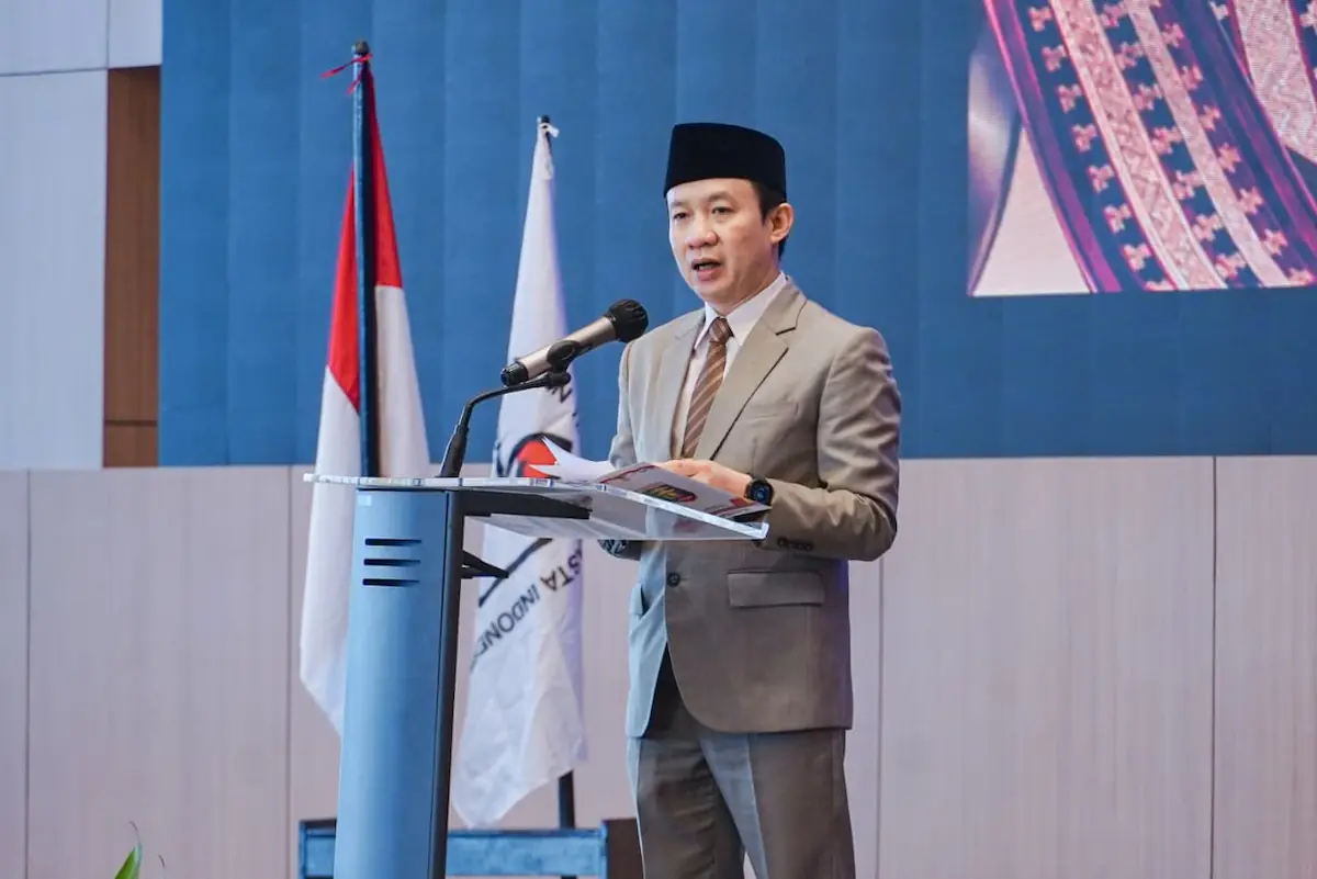 Sekdaprov Lampung Marindo Kurniawan membuka Rakernas I APTISI 2026 di Ballroom Hotel Grand Mercure Lampung