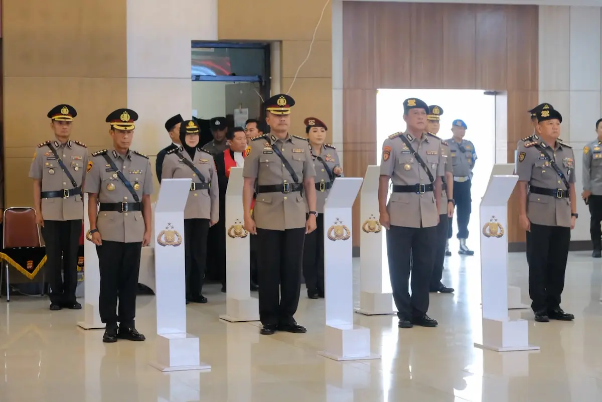 Kapolda Lampung Helfi Assegaf pimpin upacara sertijab Kapolres Lampung Utara di Mapolda Lampung
