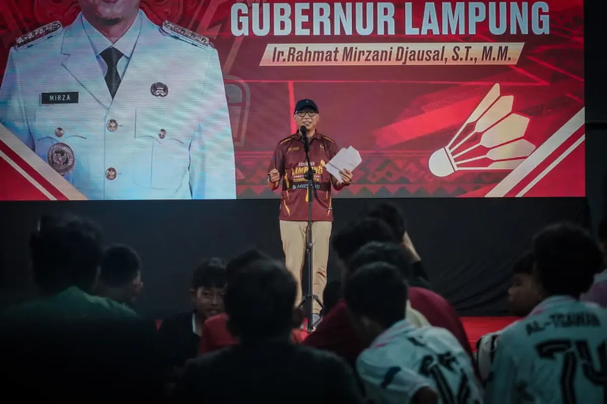 Gubernur Rahmat Mirzani Djausal membuka Gubernur Lampung Badminton Open 2026 di Ryuga Badminton Hall, Lampung Selatan