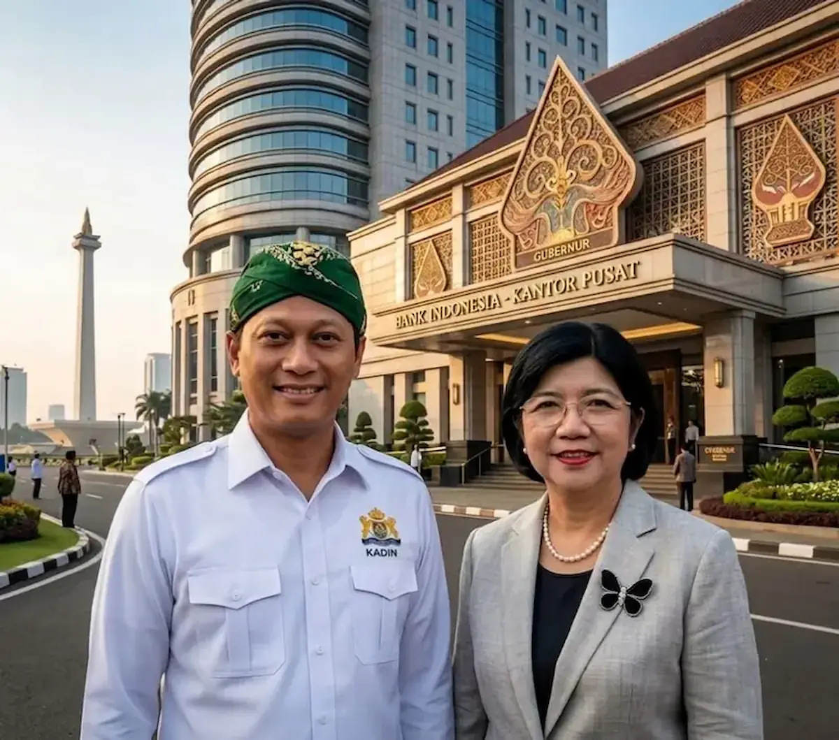 Waketum Bidang Perdagangan Kadin Lampung, Munir Abdul Haris bersama Gubernur BI Destry Damayanti