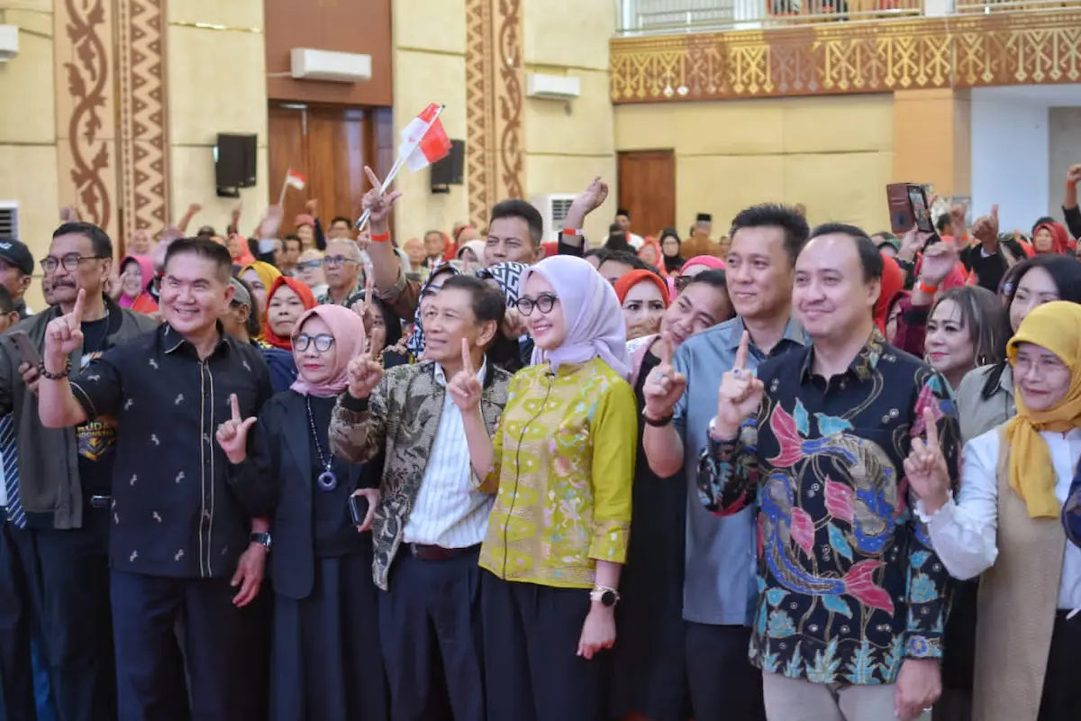 Ketua Komisi I DPRD Lampung Garinca Reza Pahlevi menghadiri Gerakan Ekonomi Kebersamaan Komunitas Megapro Affiliate PT GMA di Auditorium Poltekkes Bandarlampung