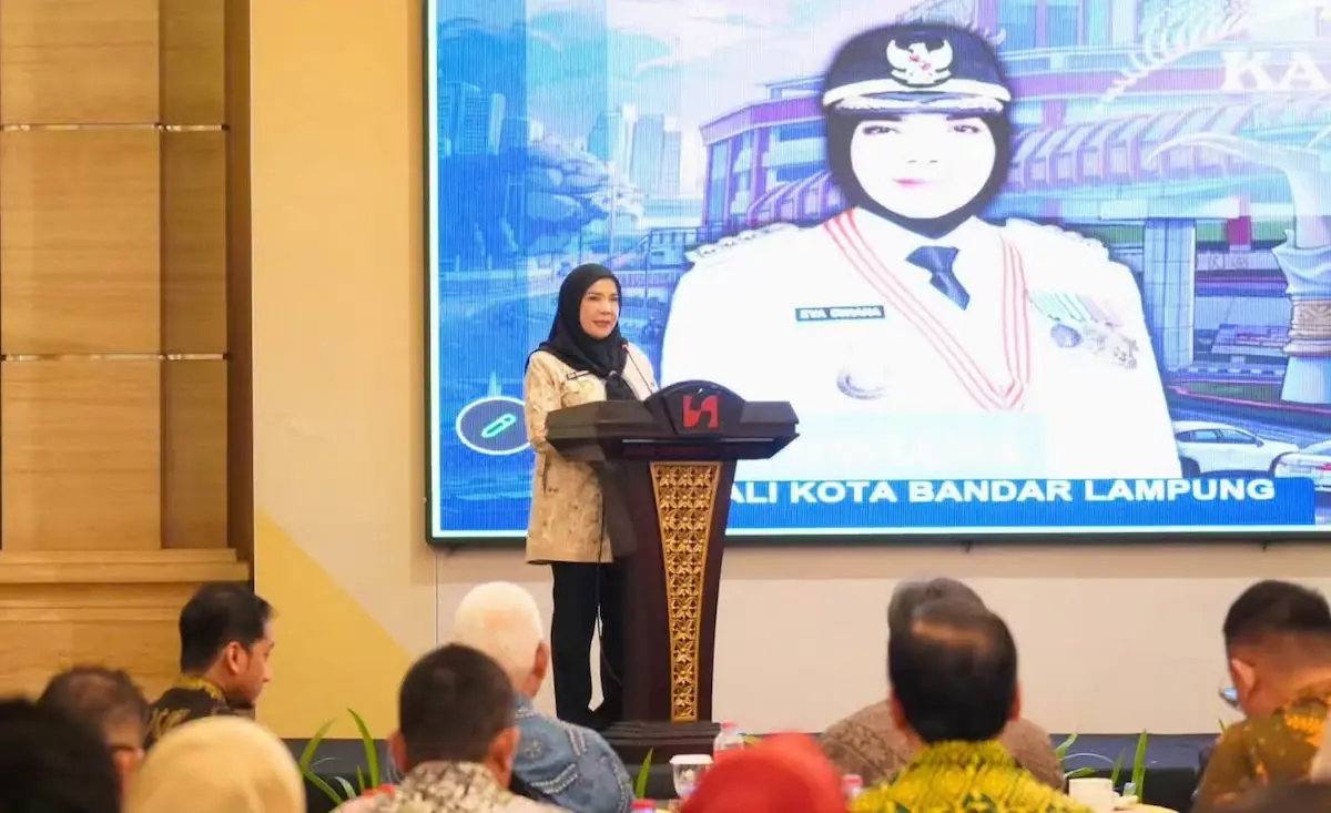 Wali Kota Bandarlampung Eva Dwiana menghadiri Seminar Nasional di Grand Krakatau Ballroom, Swiss-Belhotel Lampung