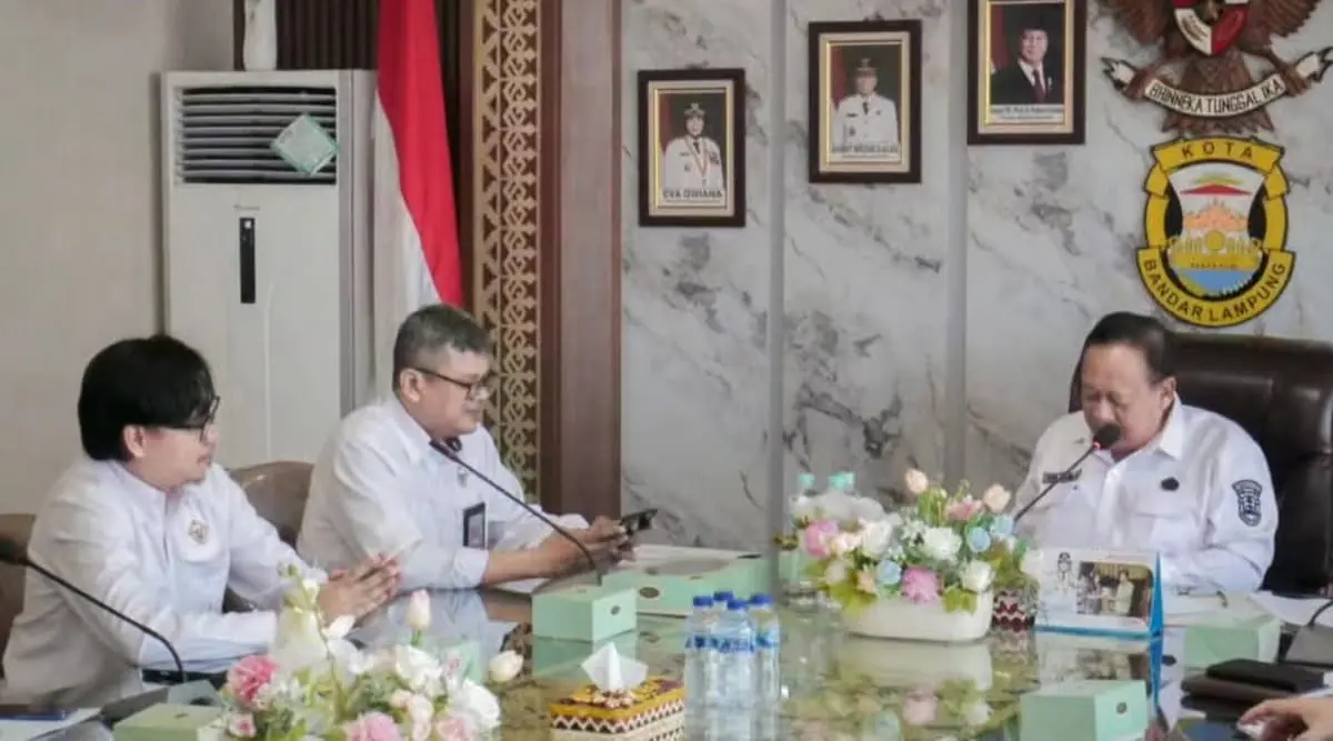 Wakil Wali Kota Bandarlampung Deddy Amarullah menerima audiensi BPK RI Perwakilan Lampung di Ruang Rapat Wali Kota