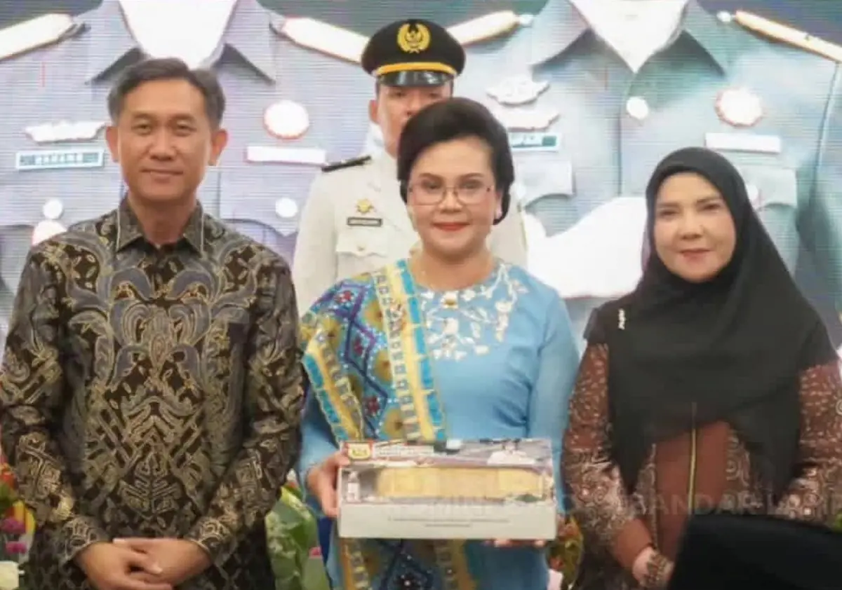 Wali Kota Bandarlampung Eva Dwiana bersama Forkopimda menghadiri pisah sambut Kajati Lampung di Rumah Dinas Gubernur