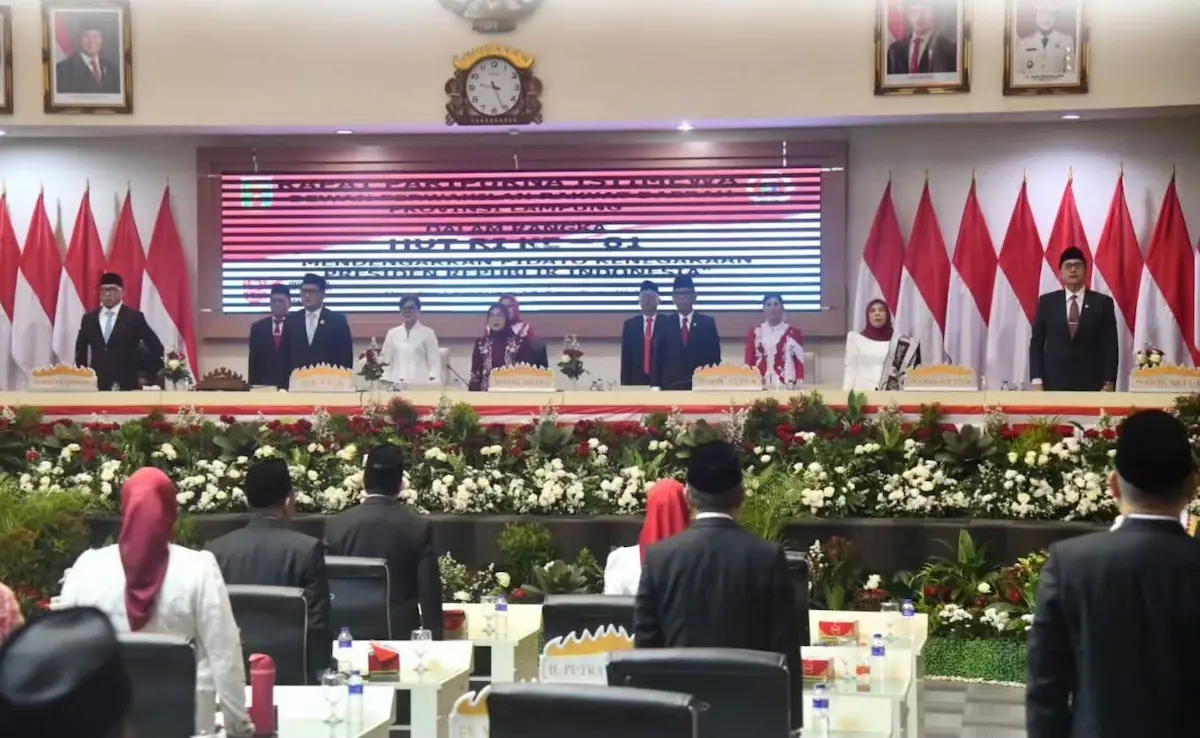 Ketua DPRD Lampung menggelar Rapat Paripurna Istimewa HUT ke-81 Kemerdekaan RI di Gedung DPRD Lampung