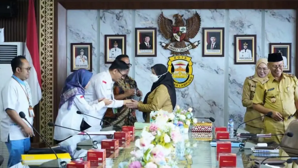 Wali Kota Bandarlampung Eva Dwiana menerima audiensi PT Gunung Sulah Medika RS Urip Sumoharjo