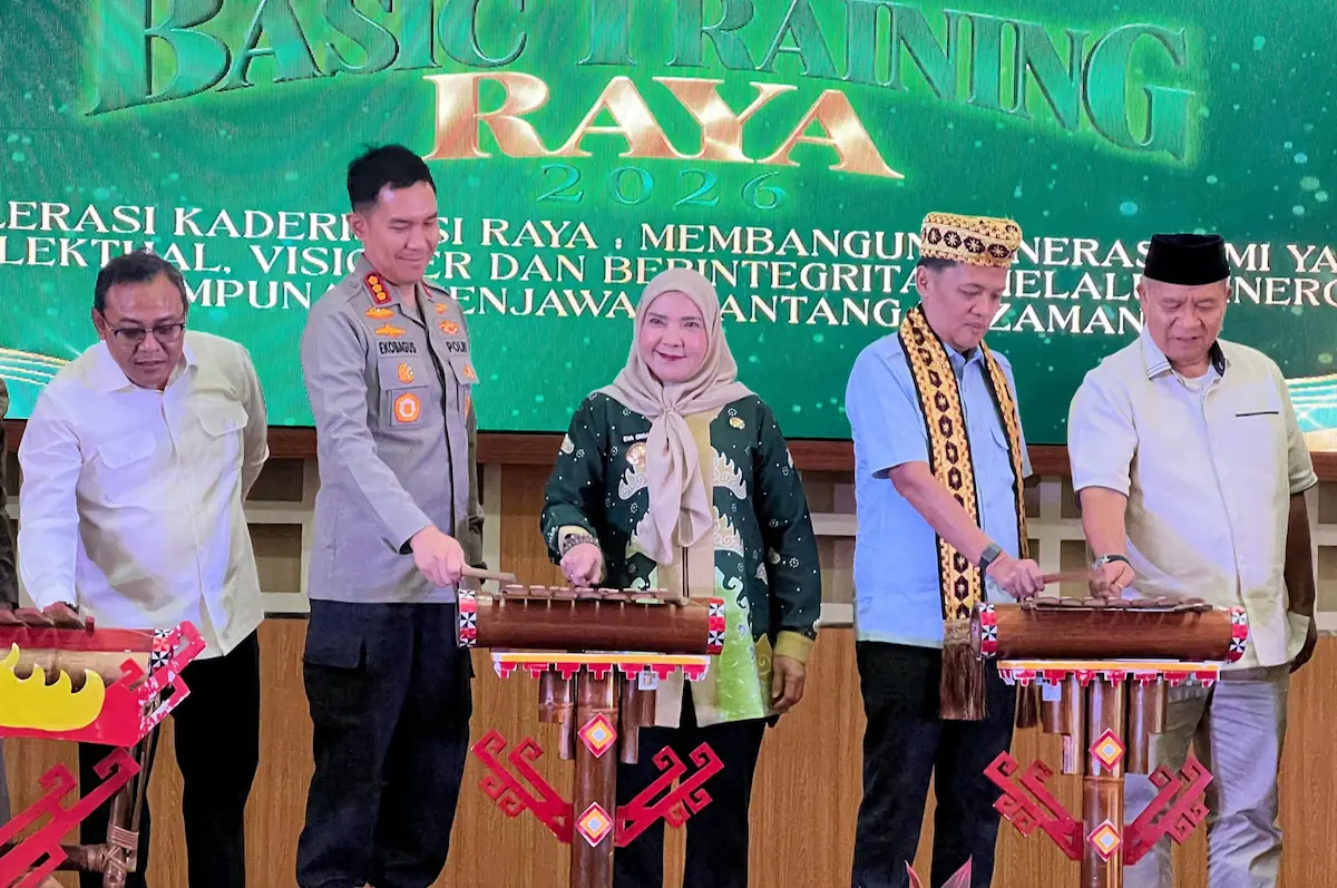 Wali Kota Bandarlampung Eva Dwiana menghadiri Basic Training Raya 2026 HMI Bandarlampung di Aula Gedung Semergou.