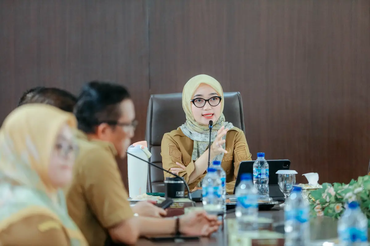 Wagub Lampung Jihan Nurlela Rapat Koordinasi TP2TB dan sosialisasi pemanfaatan Website Peduli TB Lampung di Kantor Bupati Pesawaran.