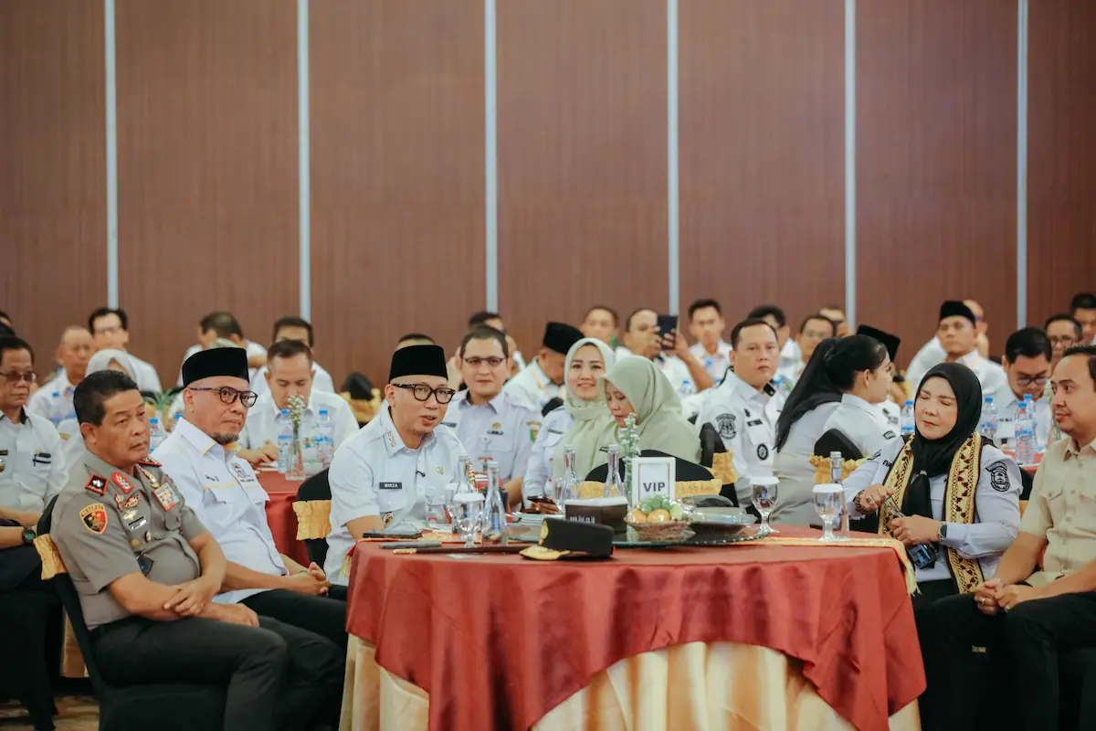 Gubernur Lampung Rahmat Mirzani Djausal menghadiri Musda DPD LPM Lampung di Ballroom Hotel Horison, Bandarlampung.