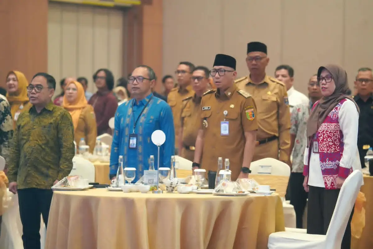 Gubernur Lampung Rahmat Mirzani Djausal menghadiri Diseminasi LPP Lampung Semester II 2026, Diseminasi KFR, serta Kinerja Sektor Jasa Keuangan Semester II 2026 di Ballroom Hotel Novotel.