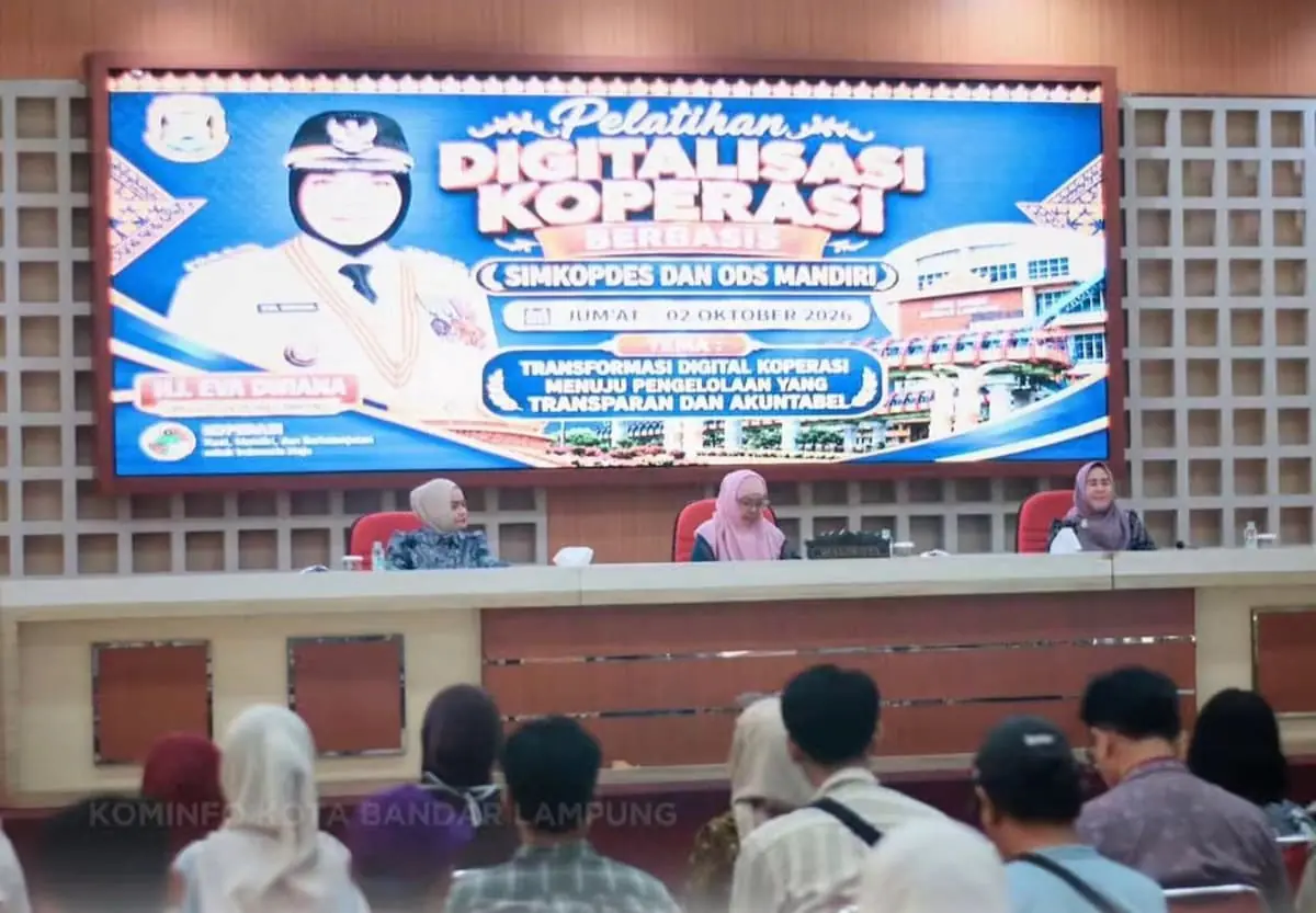 Pemkot Bandarlampung menggelar Pelatihan Digitalisasi Koperasi Berbasis Simkopdes dan ODS Mandiri di Gedung Semergou