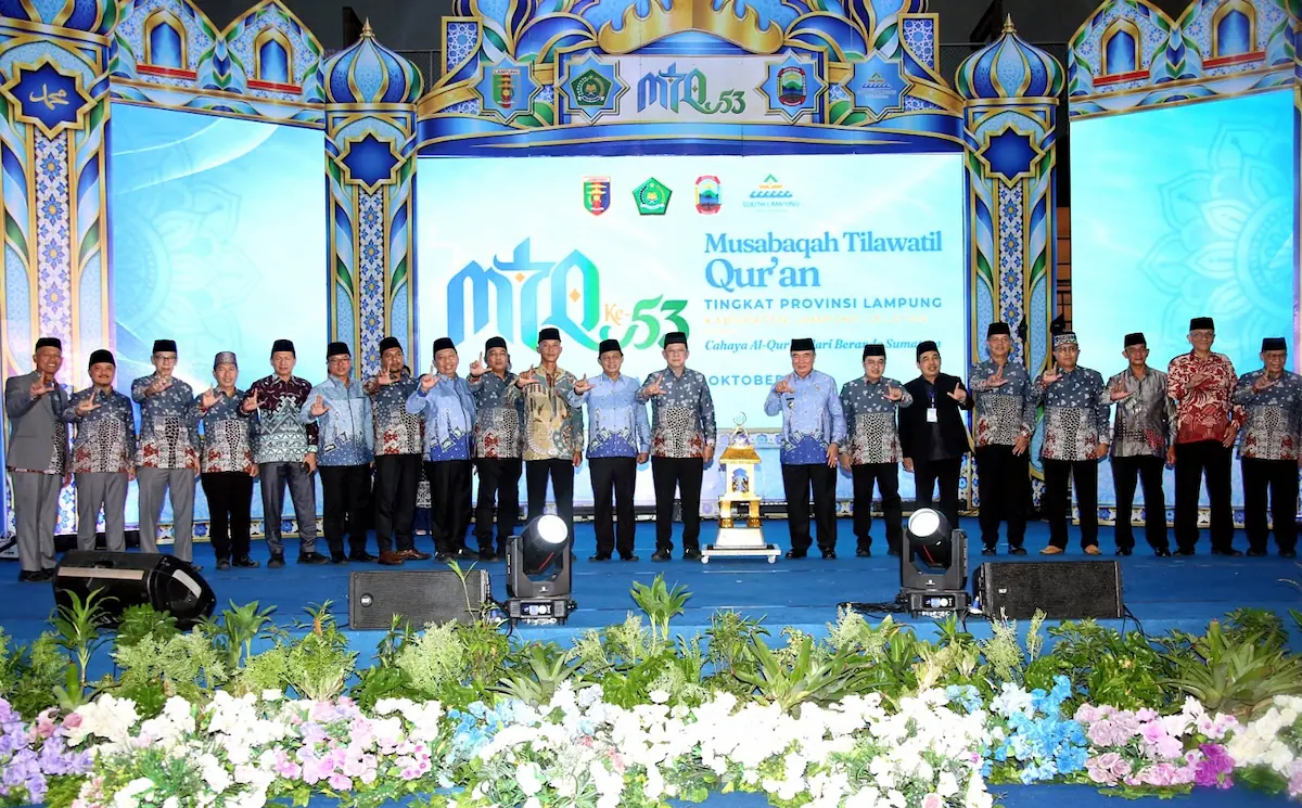 Penutupan MTQ ke-53 Lampung di GOR Way Handak, Kalianda, Lampung Selatan.